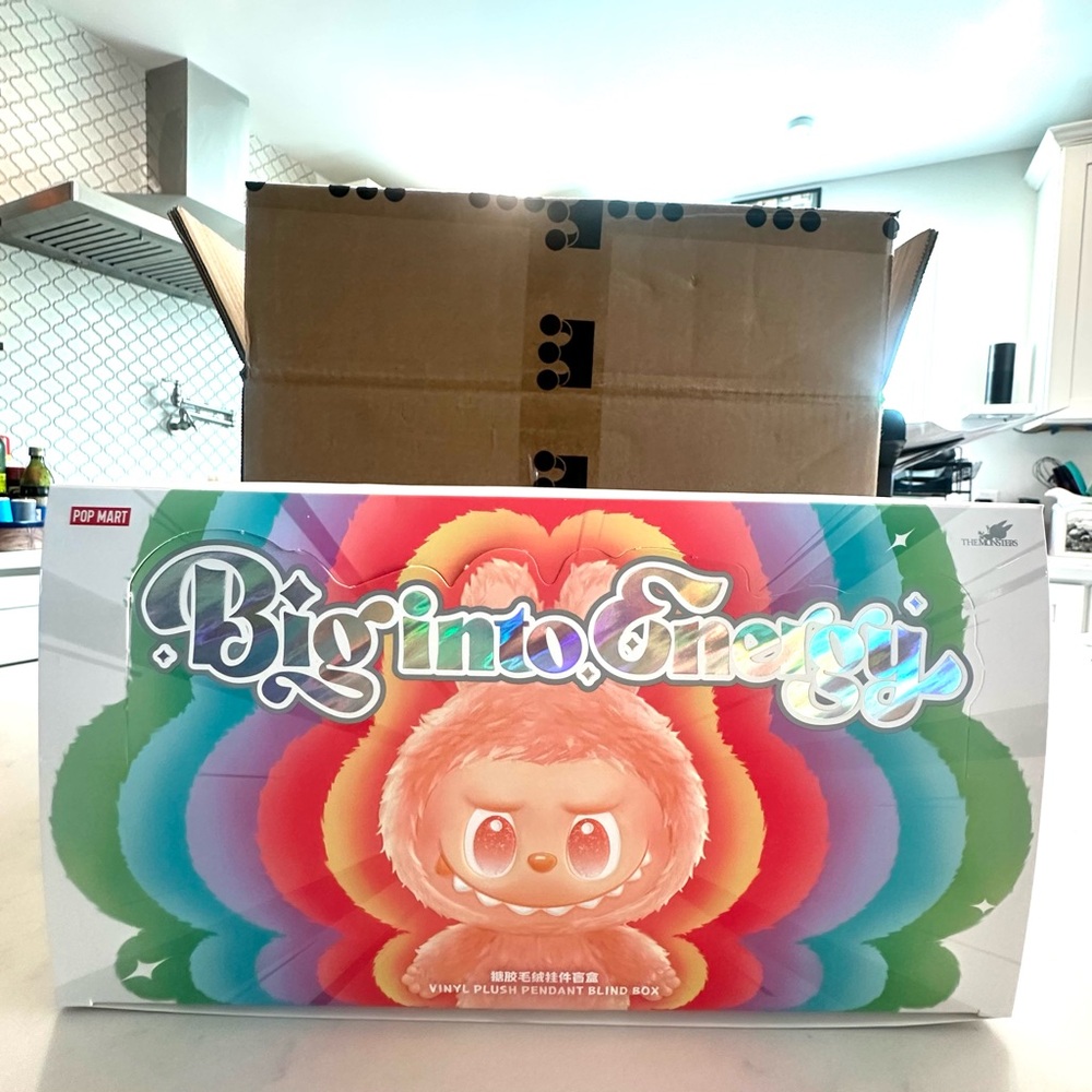 Empty Big Into Energy Labubu  Display Box Popmart Big Into Energy Box Labubu